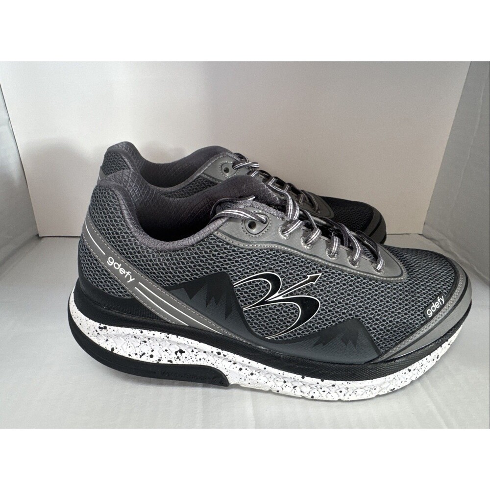 Gdefy Gravity Defyer Men’s 9.5 Mighty Walking Gray Orthopedic Comfort Shoes EUC